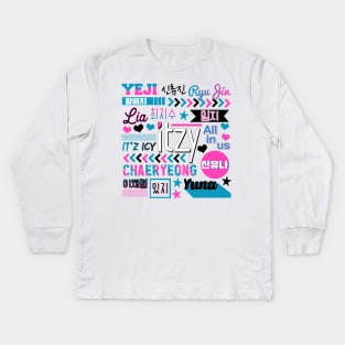 ITZY Collage Kids Long Sleeve T-Shirt